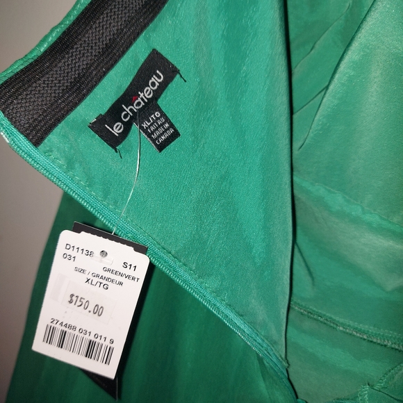 NWT Le Chateau Green Chiffon Dress - Picture 10 of 13